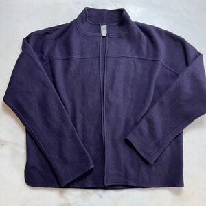 Vintage MARCONI Women's Purple Wool Open Front Cardigan Jacket Size L‎